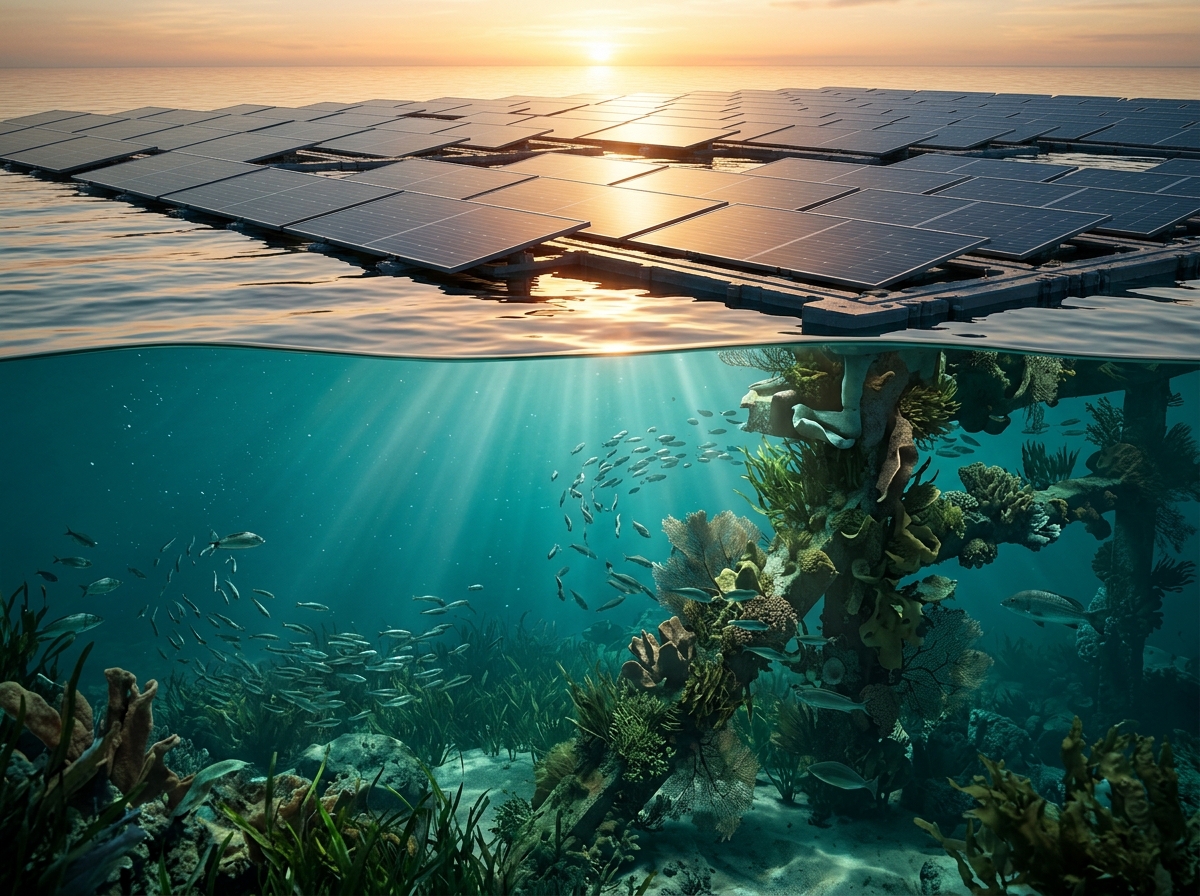 Floating Solar Farms Attract Fish & Invertebrates